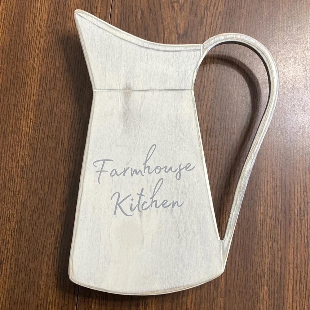 “5/$20” Farmhouse Kitchen rustic hangable wooden pitcher decor